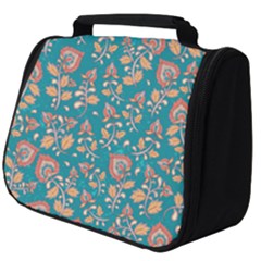 Teal Floral Paisley Full Print Travel Pouch (big) by mccallacoulture