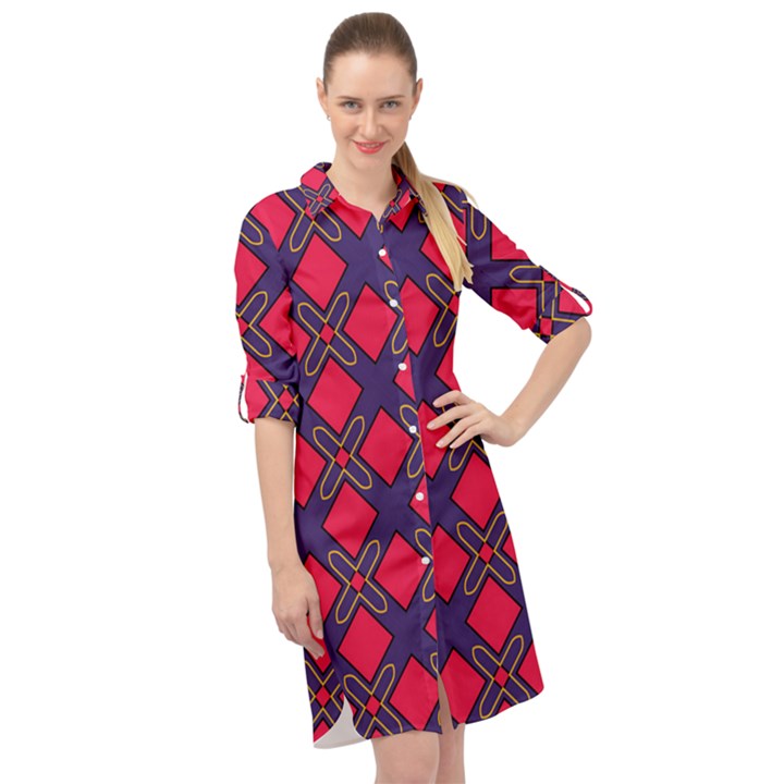 DF Wyonna Wanlay Long Sleeve Mini Shirt Dress