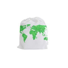 Environment Concept World Map Illustration Drawstring Pouch (small) by dflcprintsclothing