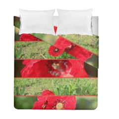 Photos Collage Coquelicots Duvet Cover Double Side (full/ Double Size)