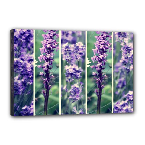 Collage Fleurs Violette Canvas 18  X 12  (stretched)