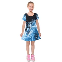 Photo Vagues  Kids  Short Sleeve Velvet Dress by kcreatif