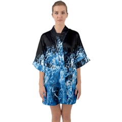 Photo Vagues  Half Sleeve Satin Kimono  by kcreatif