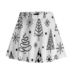 Seamless Pattern With Christmas Trees Mini Flare Skirt by Vaneshart