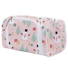 Cute Snowman Christmas Season Seamless Pattern Toiletries Pouch by Vaneshart