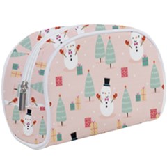 Cute Snowman Christmas Season Seamless Pattern Makeup Case (large) by Vaneshart