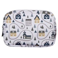 Abstract Seamless Pattern With Cute Houses Trees Road Make Up Pouch (small) by Vaneshart