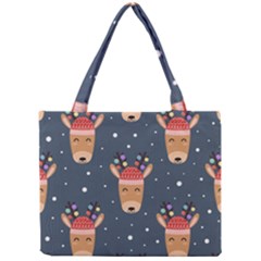 Cute Deer Heads Seamless Pattern Christmas Mini Tote Bag