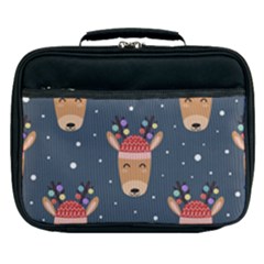 Cute Deer Heads Seamless Pattern Christmas Lunch Bag by Vaneshart