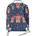 Cute Deer Heads Seamless Pattern Christmas Double Compartment Backpack View3