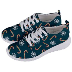 Christmas Seamless Pattern With Candies Snowflakes Men s Lightweight Sports Shoes by Vaneshart