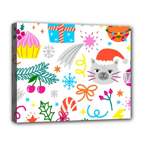 Funny Christmas Pattern Deluxe Canvas 20  X 16  (stretched) by Vaneshart