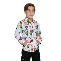 Seamless Pattern Christmas Kids  Windbreaker