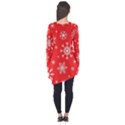 Christmas Seamless With Snowflakes Snowflake Pattern Red Background Winter Long Sleeve Tunic  View2
