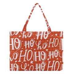 Ho Ho Ho Lettering Seamless Pattern Santa Claus Laugh Medium Tote Bag by Vaneshart