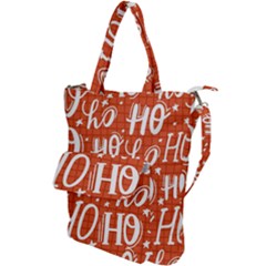 Ho Ho Ho Lettering Seamless Pattern Santa Claus Laugh Shoulder Tote Bag by Vaneshart