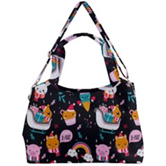 Colorful Funny Christmas Pattern Merry Xmas Double Compartment Shoulder Bag by Vaneshart