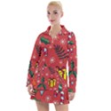 Colorful Funny Christmas Pattern Women s Long Sleeve Casual Dress View1