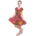 Colorful Funny Christmas Pattern Kids  Short Sleeve Dress View1