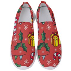 Colorful Funny Christmas Pattern Men s Slip On Sneakers