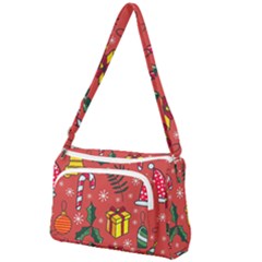 Colorful Funny Christmas Pattern Front Pocket Crossbody Bag by Vaneshart