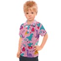 Colorful Funny Christmas Pattern Ho Ho Ho Kids  Polo Tee View1