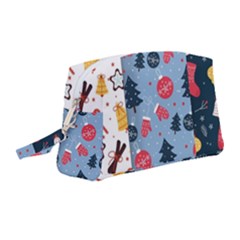 Christmas Pattern Collection Flat Design Wristlet Pouch Bag (medium) by Vaneshart