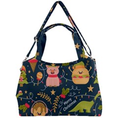 Colorful Funny Christmas Pattern Merry Christmas Xmas Double Compartment Shoulder Bag by Vaneshart