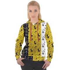 Black Golden Christmas Pattern Collection Women s Overhead Hoodie by Vaneshart