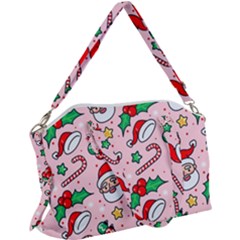 Colorful Funny Christmas Pattern Santa Claus Canvas Crossbody Bag by Vaneshart