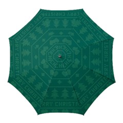 Beautiful Knitted Christmas Pattern Green Golf Umbrellas