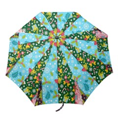 Flat Design Christmas Pattern Collection Folding Umbrellas