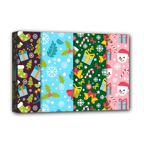 Flat Design Christmas Pattern Collection Deluxe Canvas 18  X 12  (stretched)