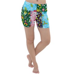 Flat Design Christmas Pattern Collection Lightweight Velour Yoga Shorts by Vaneshart