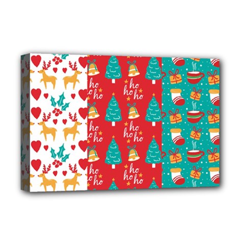 Funny Christmas Pattern Hohoho Deluxe Canvas 18  X 12  (stretched)