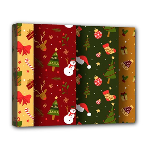 Hand Drawn Christmas Pattern Collection Deluxe Canvas 20  X 16  (stretched) by Vaneshart