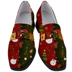 Hand Drawn Christmas Pattern Collection Women s Chunky Heel Loafers by Vaneshart