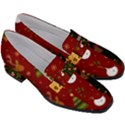 Hand Drawn Christmas Pattern Collection Women s Chunky Heel Loafers View3