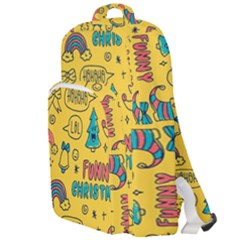 Colorful Funny Christmas Pattern Cool Ho Ho Ho Lol Double Compartment Backpack by Vaneshart