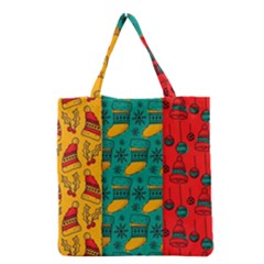 Hand Drawn Christmas Pattern Collection Pattern Grocery Tote Bag