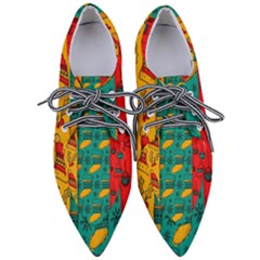 Hand Drawn Christmas Pattern Collection Pattern Women s Pointed Oxford Shoes by Vaneshart