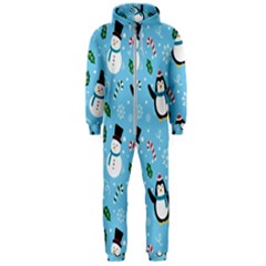 Colorful Funny Christmas Pattern Cartoon Hooded Jumpsuit (men)  by Vaneshart