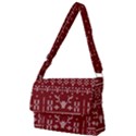 Beautiful Knitted Christmas Pattern Red Full Print Messenger Bag (L) View1