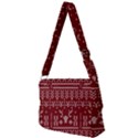 Beautiful Knitted Christmas Pattern Red Full Print Messenger Bag (L) View2