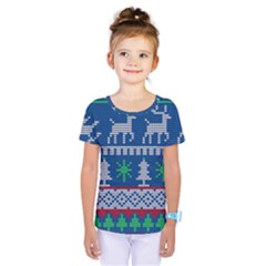 Knitted Christmas Pattern Kids  One Piece Tee