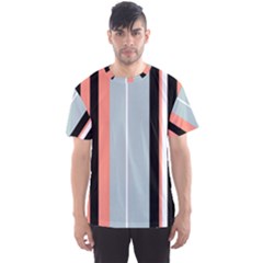 Bandes Orange/Bleu/Noir Men s Sports Mesh Tee