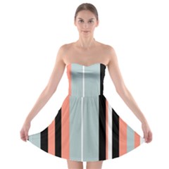 Bandes Orange/Bleu/Noir Strapless Bra Top Dress