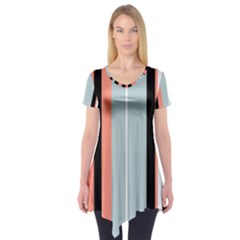 Bandes Orange/Bleu/Noir Short Sleeve Tunic 