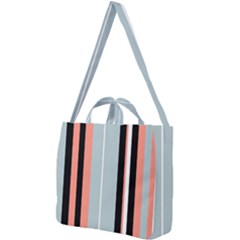 Bandes Orange/Bleu/Noir Square Shoulder Tote Bag