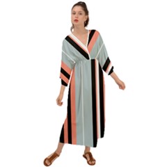 Bandes Orange/Bleu/Noir Grecian Style  Maxi Dress